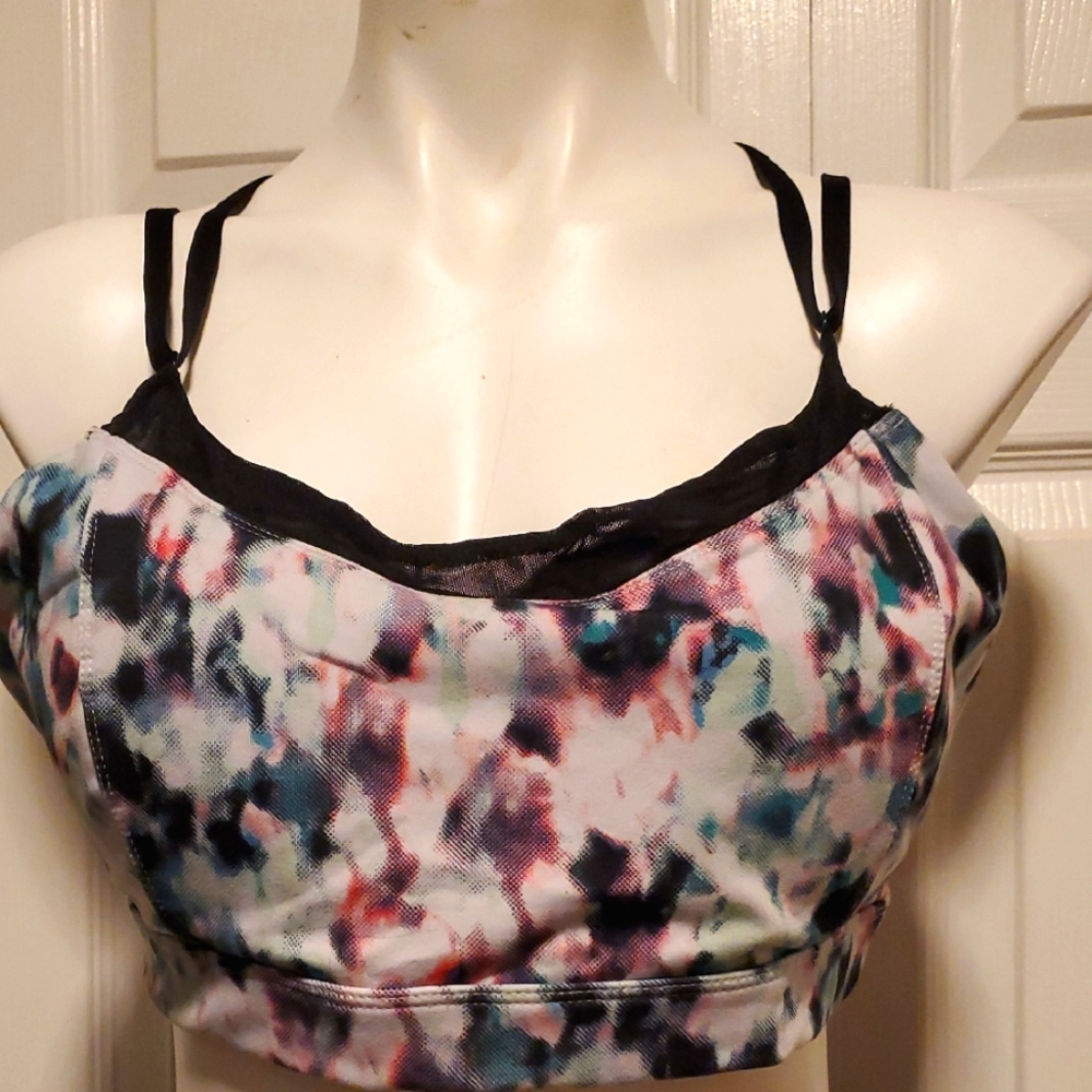 Old Navy Active Go Dry Women's Colorful Abstract Print Sports Bra - Size XL
